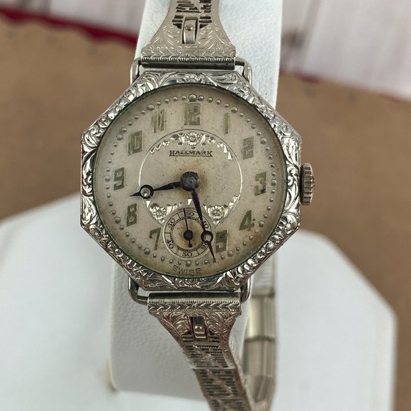 Antique Hallmark Hand Wind Mechanical Watch 15 Jewel Swiss Movement - Picture 1 of 9